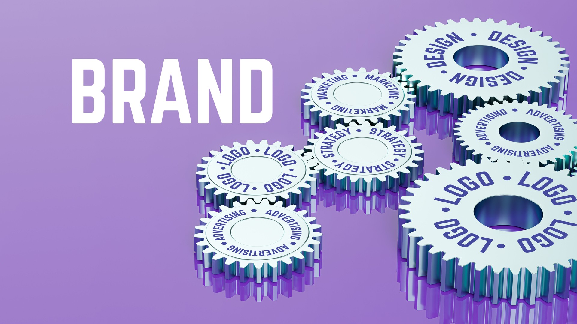 Brand Building Strategy Gears Concept 3D